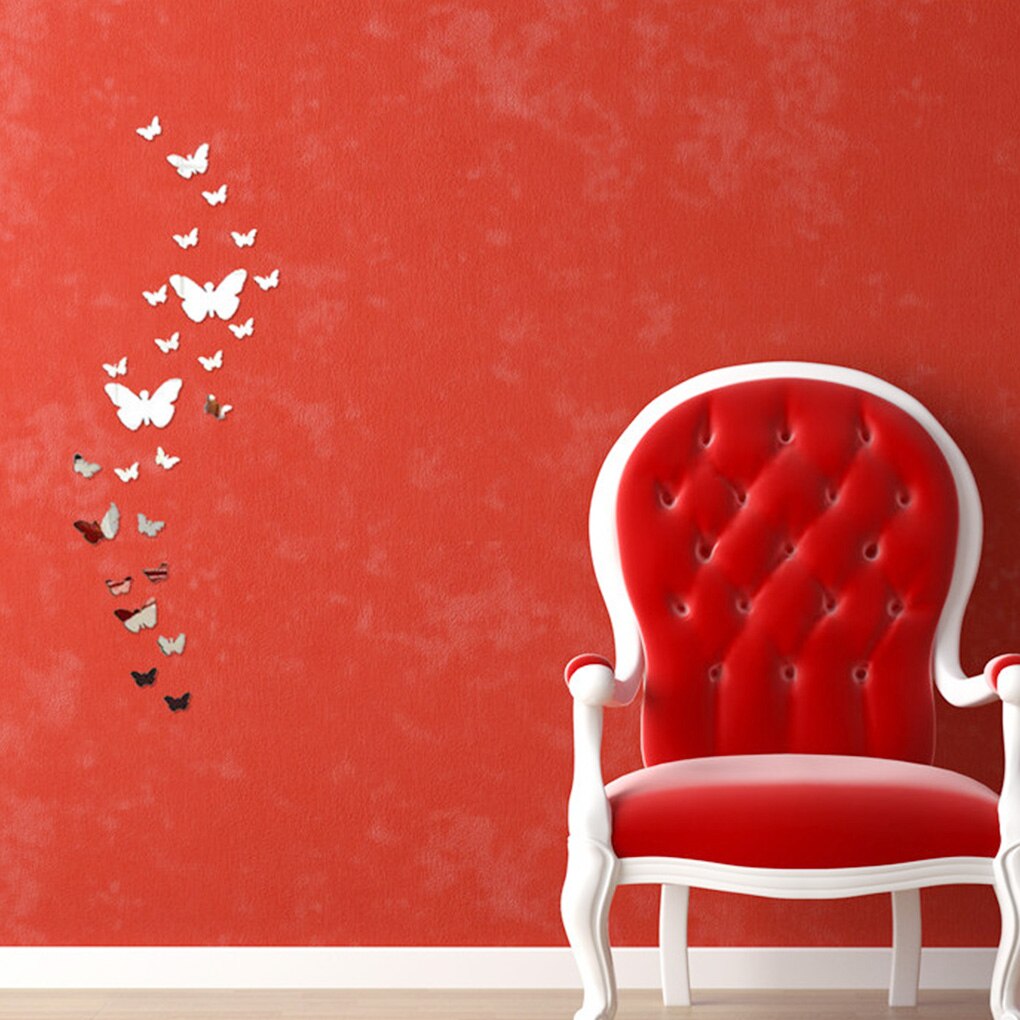 25pz Autoadesivi Della Parete Dello Specchio Animale Specchio Autoadesivo Della Parete Impermeabile Adesivo Da Parete Decalcomanie Abbellire La Casa Decorazione Della stanza Forniture