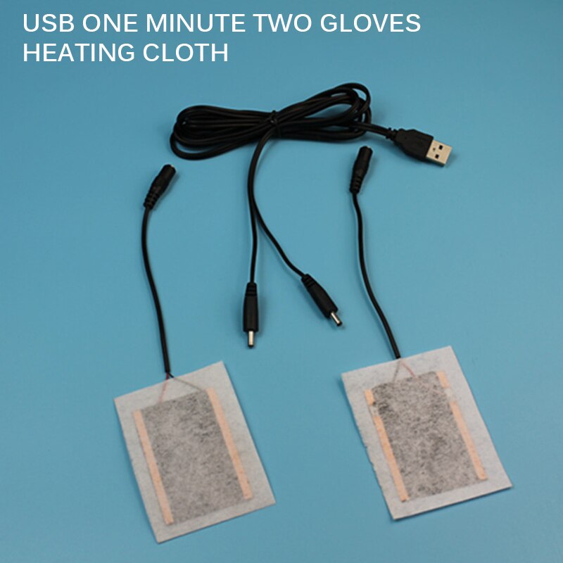 2Pcs 5V Carbon Fiber Heating Pad USB Heating Film Electric Infrared Fever Heat Mat Warm Arm Hand Waist Heated Glove