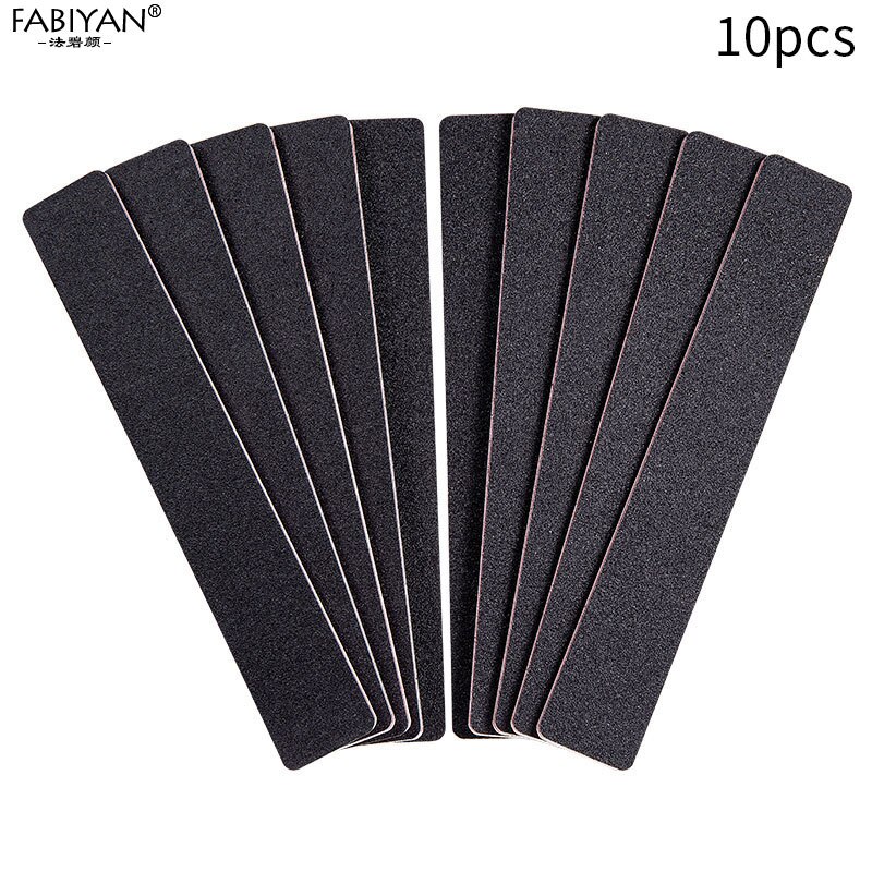 5Pcs/10 Stks/partij Nagelvijl Schuren Buffer Schuurpapier Uv Gel Polijstmachine Black Double Side Slijpen Polijsten Manicure Pedicure tool: 10PCs Rectangle