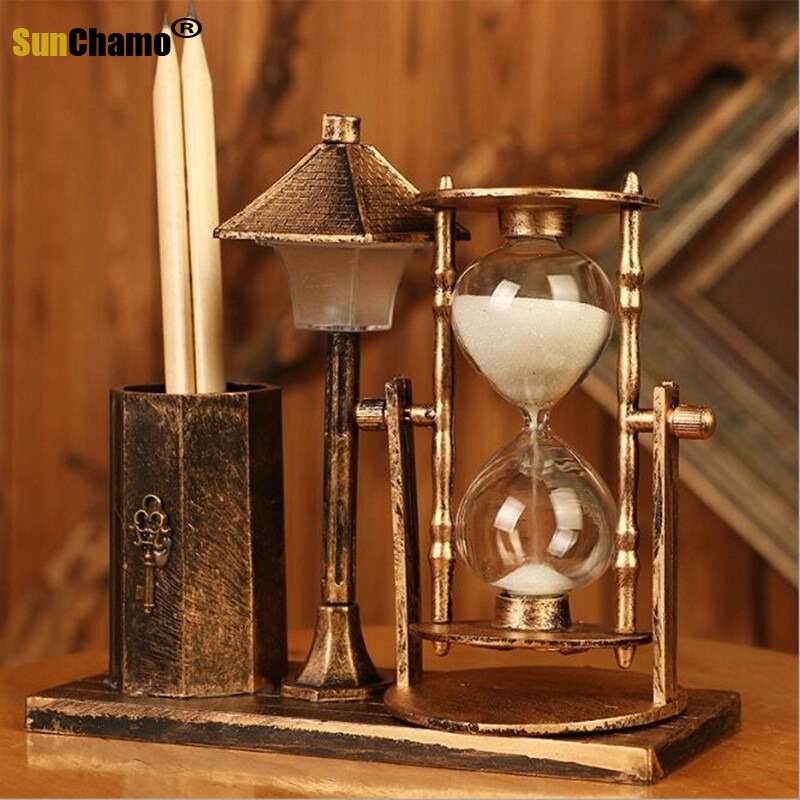 Reloj de arena Vintage para el hogar, decoración de escritorio para estudiantes, luz nocturna, recuerdo, de cumpleaños para niños, reloj de arena, KitchenTimer