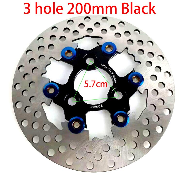 Universal Aluminum alloy Floating discs motorcycle brake disc Outside diameter 200mm/220mm/245mm/260mm Rapid cooling brake pads: 5.7cm Black 200mm