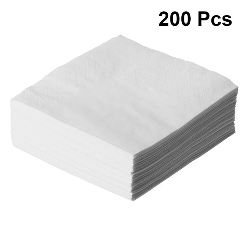 200 Vellen Ruwe Houtpulp Servet Vierkante Embossing Servet Zachte Servetten Levert Wit Gedrukt Tissue voor Hotel Banket Party Gebruik