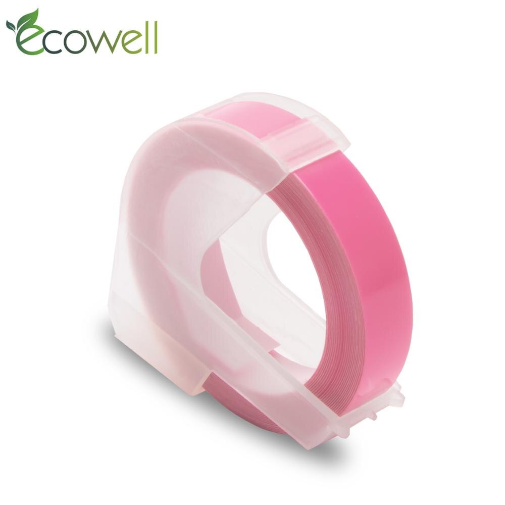 Ecowell 3D Plastic Embossing Tape 9mm compatible for Embossing Label Maker PVC LABEL DYMO 1610 12965 1880 1540 Motex E101: Pink