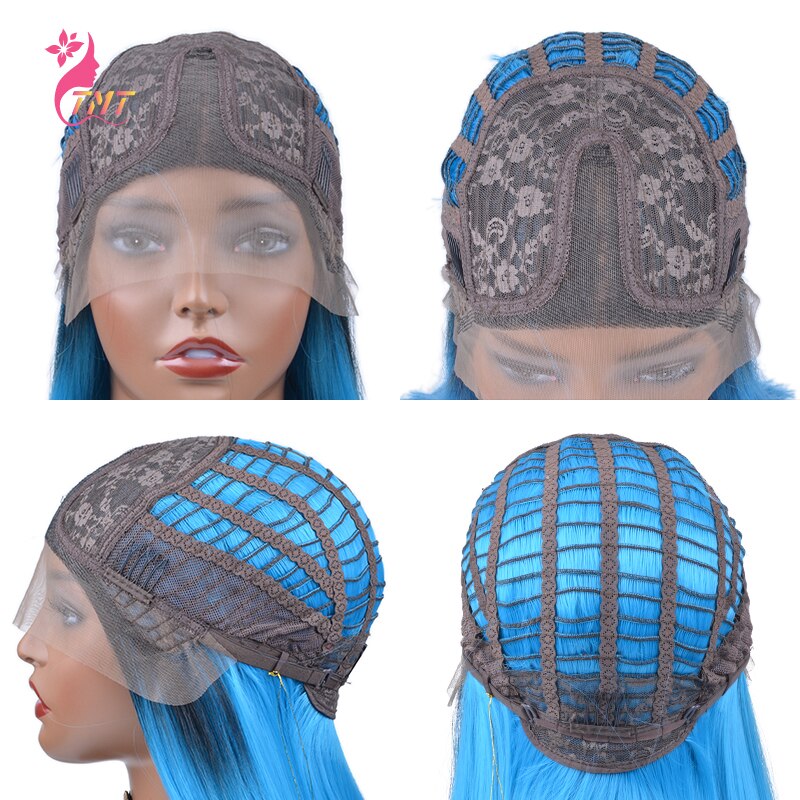 Short Synthetic Wigs Bob Middle Part Lace Front Wig Heat Resistant Straight Hair Natural Looking for Black Woman