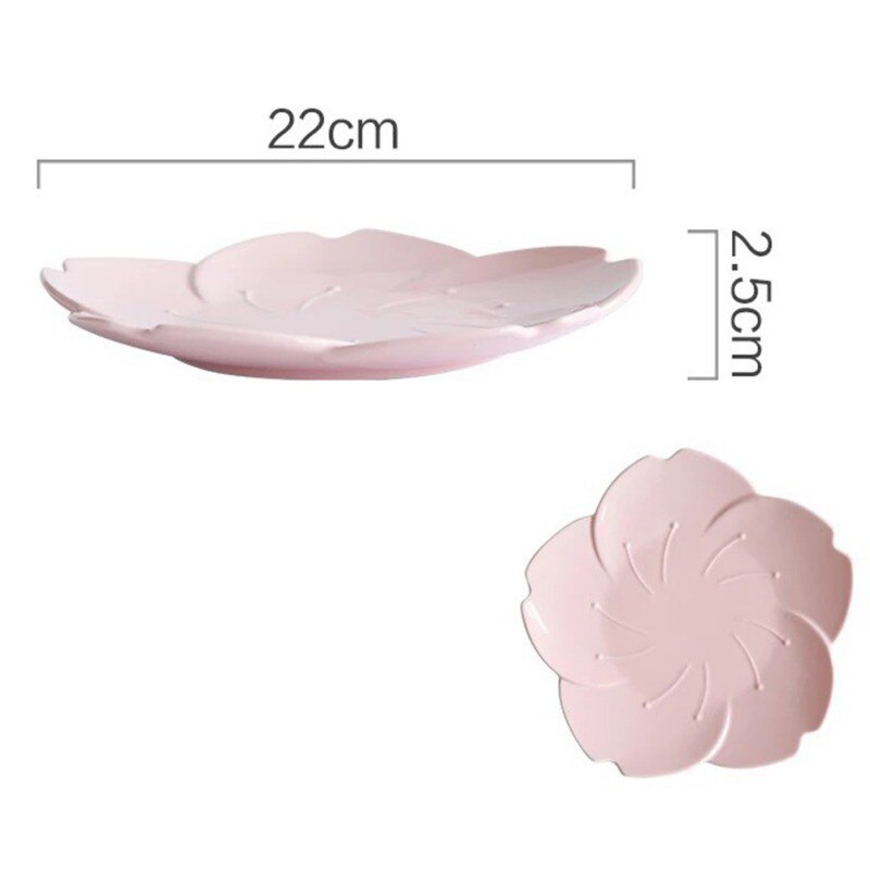1 pièces en céramique dîner ensemble rose cuisine vaisselle assiettes fleur forme Chili Sauce plat en plastique assiettes: Bleu