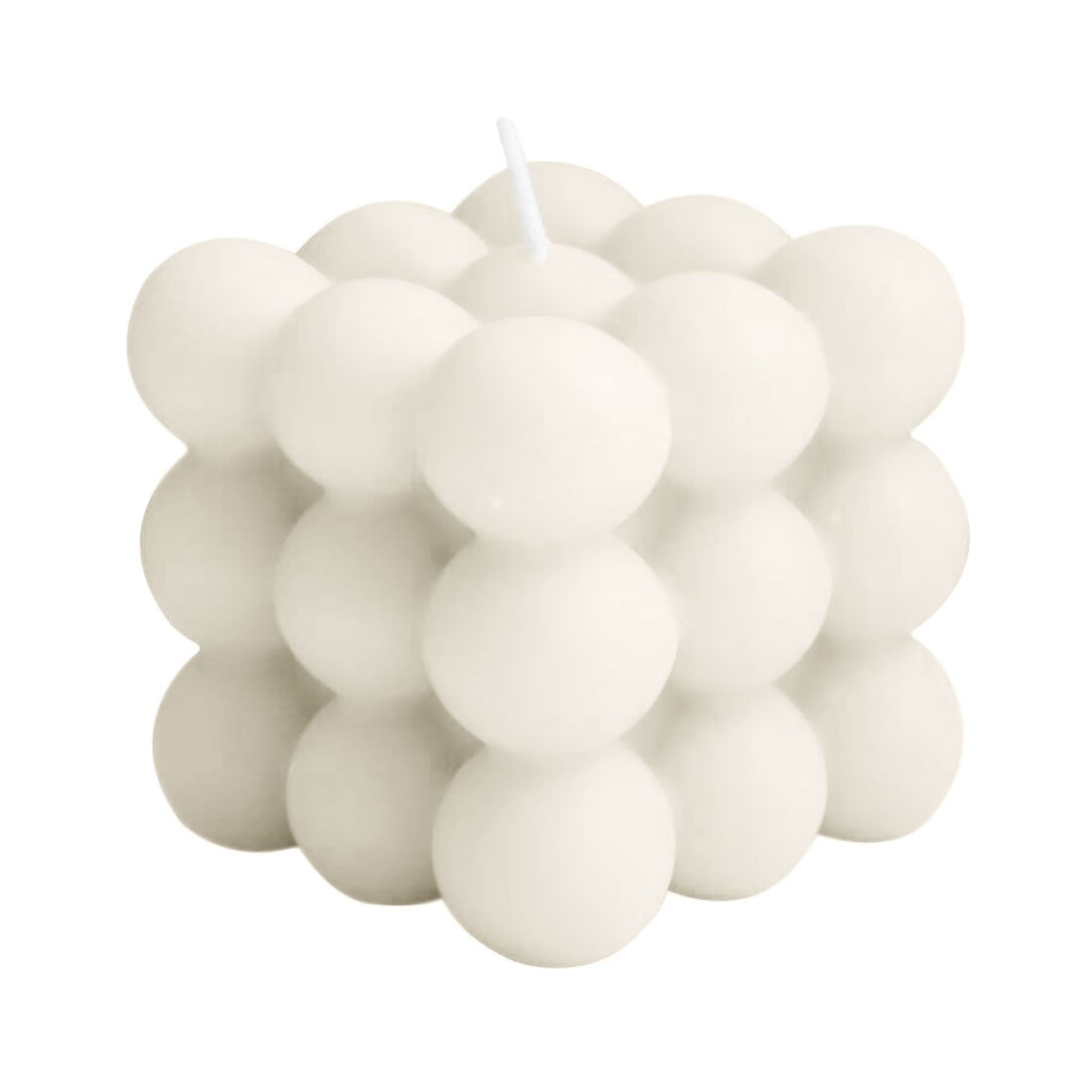 2.1Inch Round Magic Cube Candle scented relaxing Birthday 1PC Soy Wax Aromatherapy Candles Home Party Decoration: White cub
