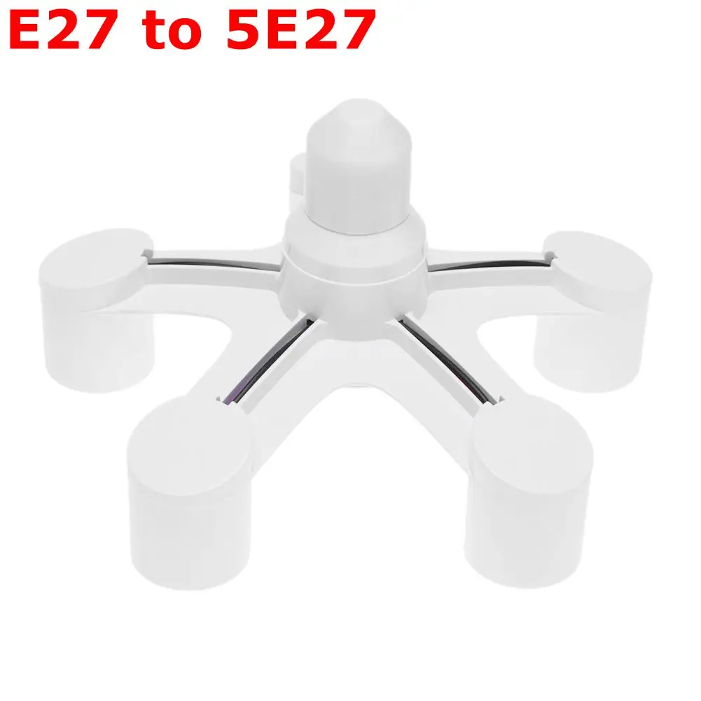 E27 led-sokkelpæresokkel  e27 -sokkel  e27 to- pæresokkeladapter for 2/3/4/5/6 -pære, splitterkonverter, skrue-induksjonslampeholder: Grå