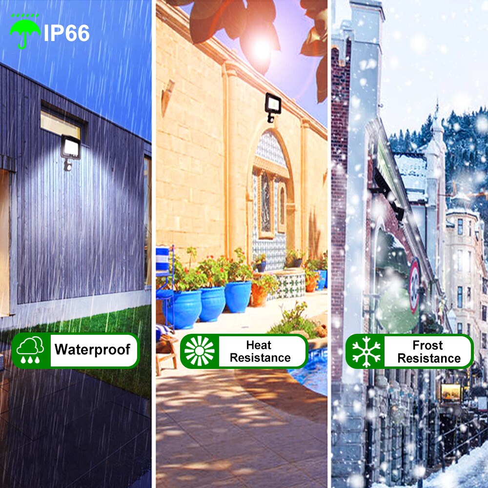 50W 100W LED flood light motion sensor 220v adjustable Pir sensor searchlight waterproof ip66 outdoor induction lighting