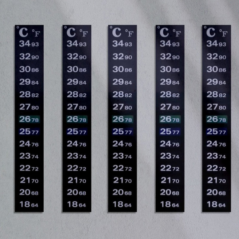 Termómetro Digital adhesivo para acuario doméstico, pegatina de medida de temperatura decolorante sensible a la temperatura C/F de doble escala