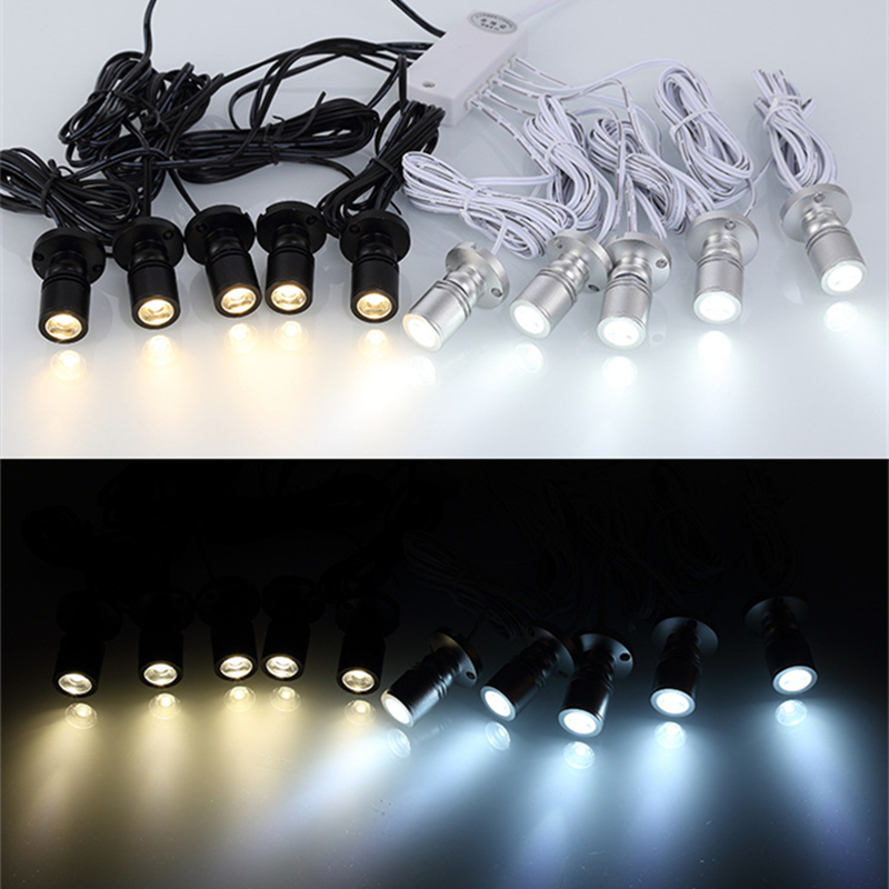 DC5V Mini LED Strahler Schmuck Vitrine Schrank Lampe 1W Dimmen Beleuchtung Bausatz Einstellbare Winkel Aluminium Stelle Licht USB Stecker