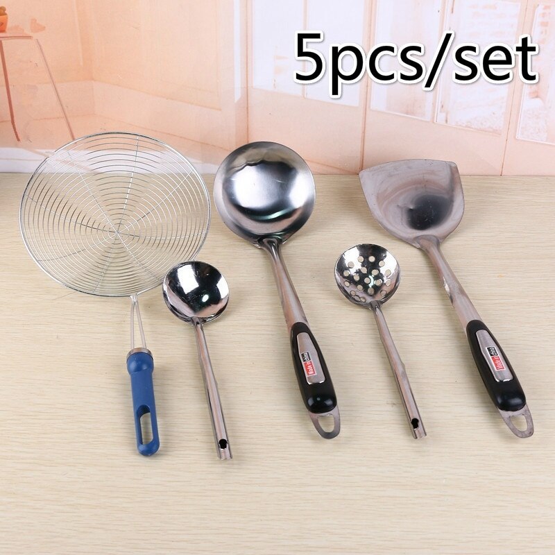 5 Stks/set Rvs Keukengereedschap Gadgets Set Lepel Spatel Koken Gereedschap Set Van Kookgerei