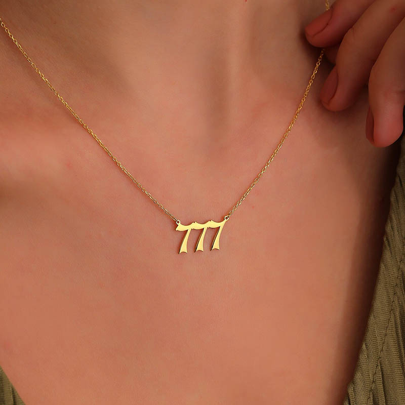 444 666 777 Angel Number Necklace Devil Angel 999 222 111 Necklace For Women Collares Chain Stainless Steel Minimalist Jewelry
