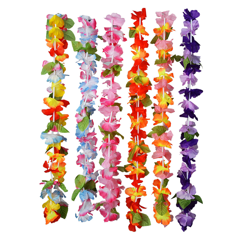 36 telt Party Beach Tropische Bloemen Ketting Hawaiiaanse Bloem Lei Party Gunsten Festival Party Decoraties Wedding Supply