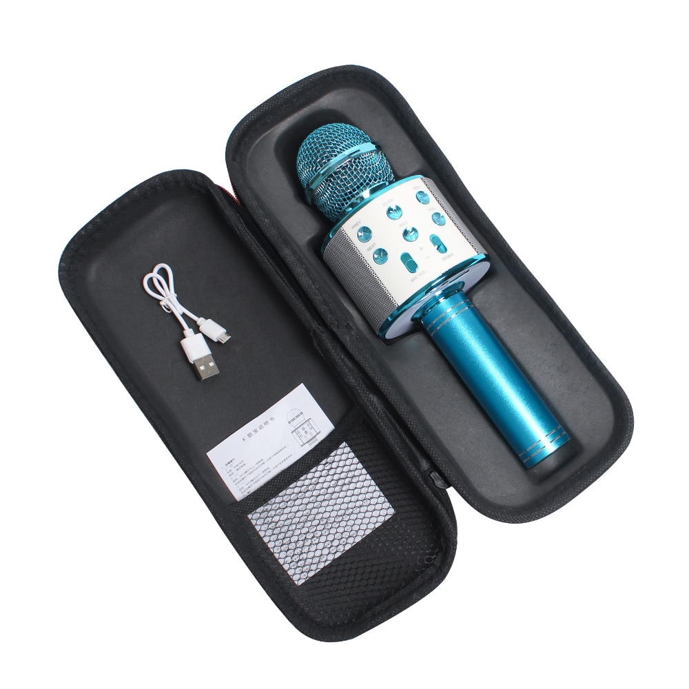 WS858 Microphone Bluetooth sans fil Mikrofon lecteur de musique micro avec trépied sac de rangement Bluetooth Microphone chantant karaoké