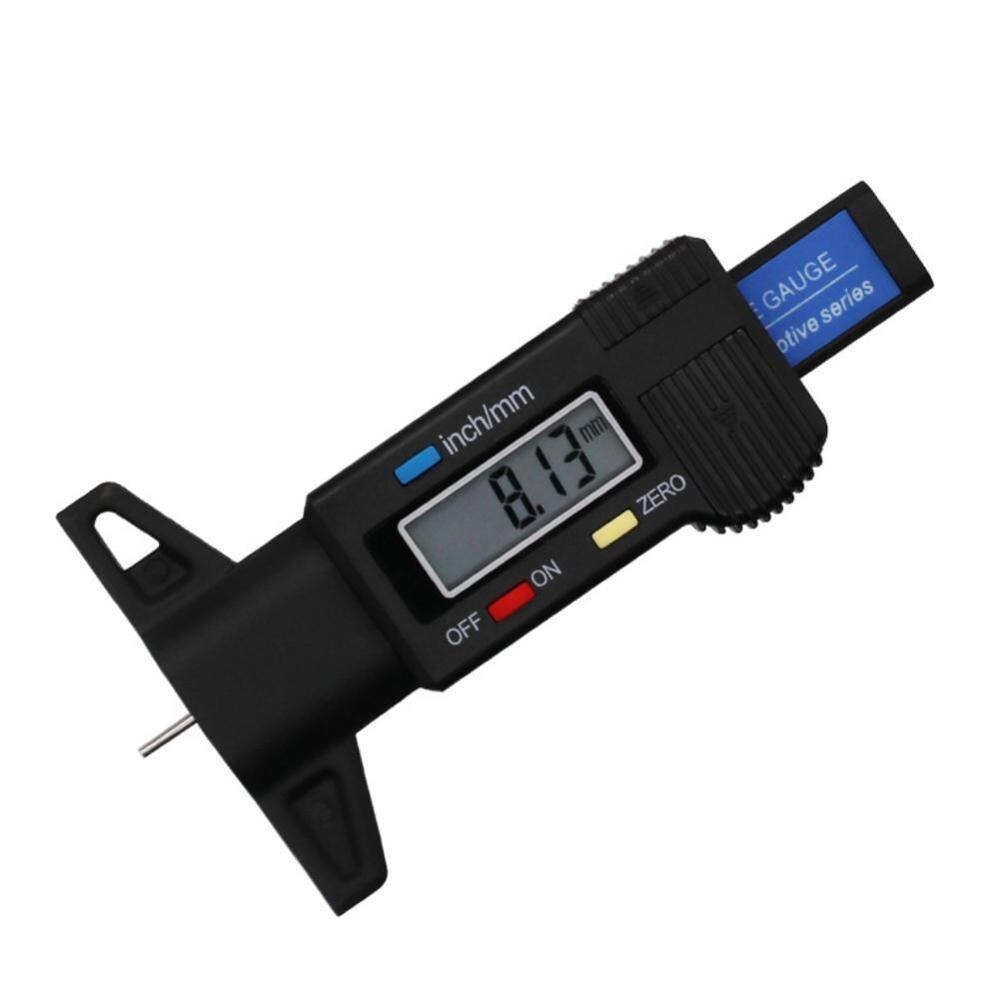 Black Digital Tire Tread Depth Gauge Meter Measurer For Cars Trucks Tread LCD Tester Tire 0-25.4mm Checker Display A6V3: Black