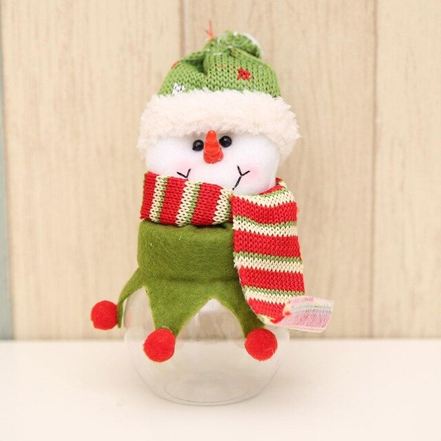 Christmas Candy Box Jar Santa Claus Snowman Container Decor Decoration Cute