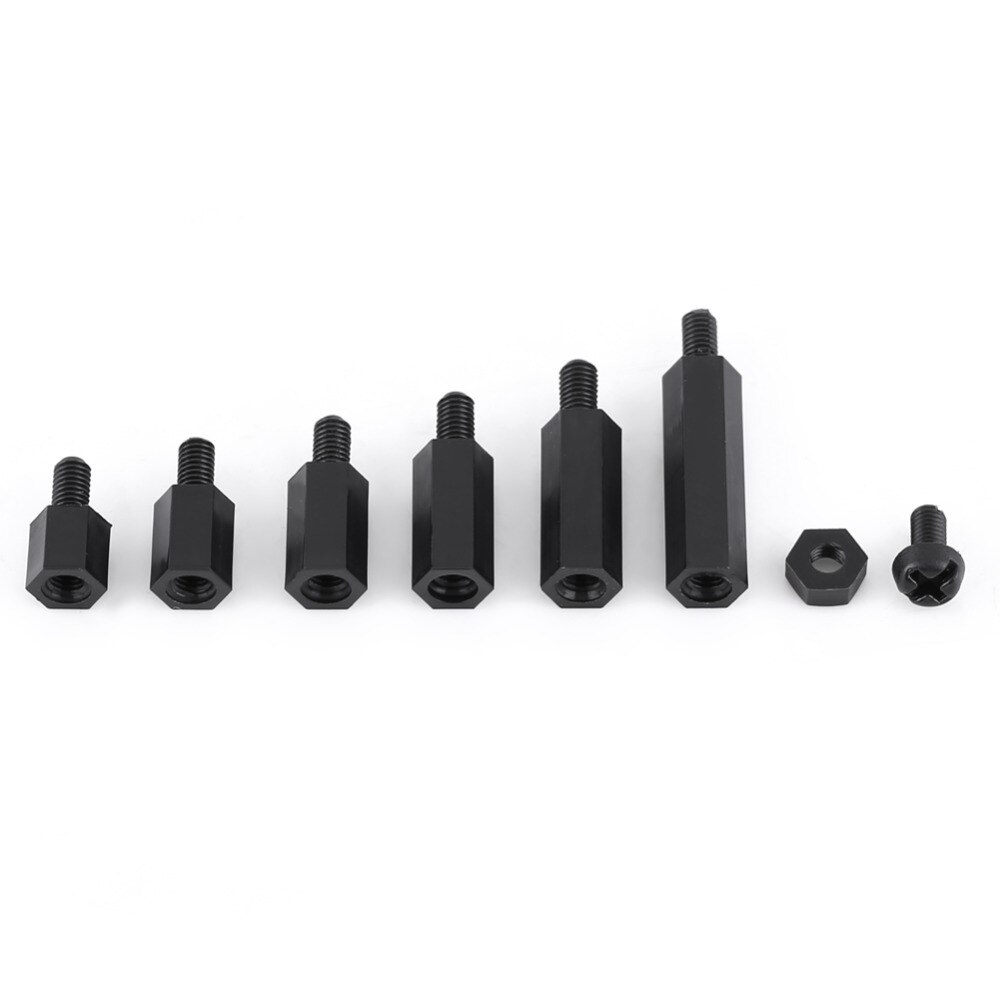 250 st avståndsskruvar nylon  m2 m3 hona hona kolv avstånd distansskruv mutter sortiment kit pcb bouten en moeren