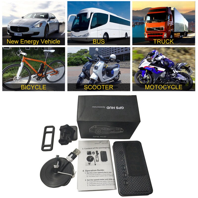 Universal- Auto HUD Digitale Auto Tacho Über Geschwindigkeit Alarm MPH KM/H GPS Kopf hoch Anzeige Intelligente System Für alle Fahrzeug