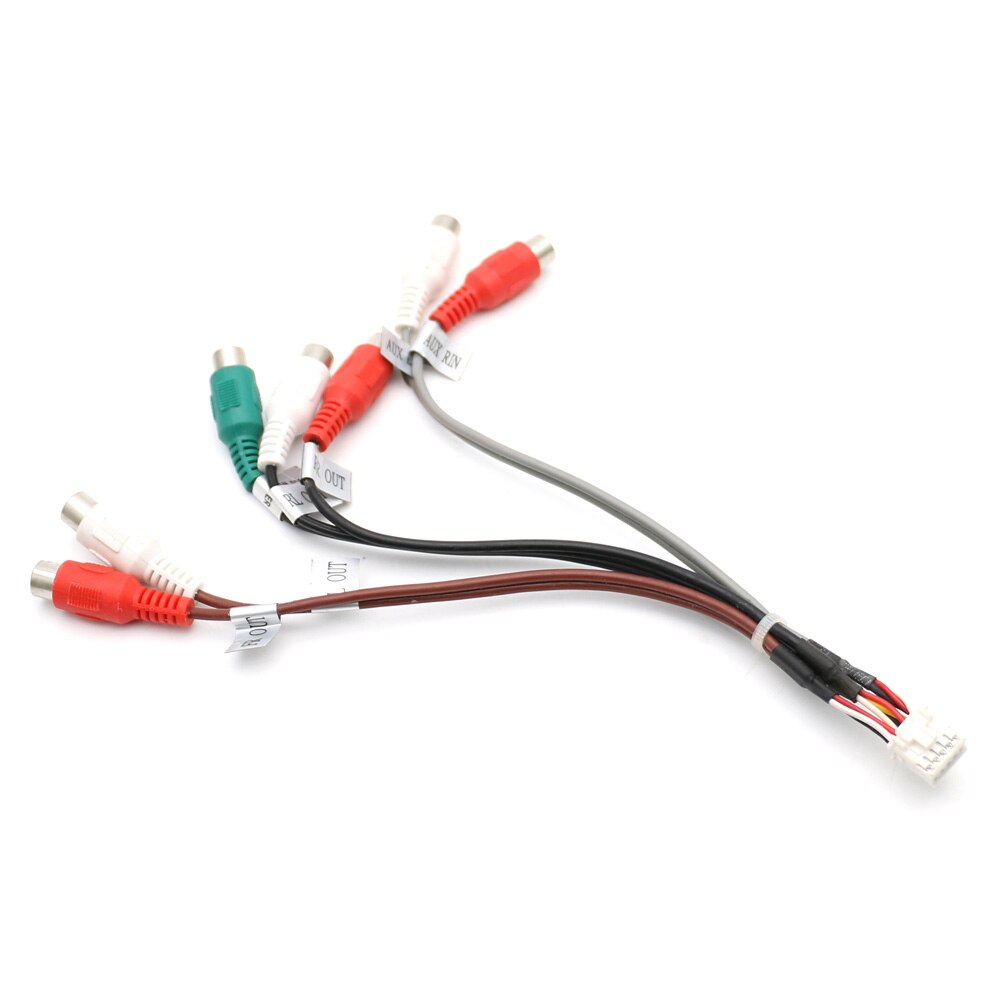 10 Pin Universal RCA Output Wire Harness Aux in Subwoofer Cable Adapter Wiring Connector Android Radio Car Accessories