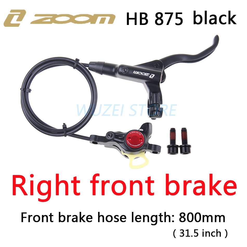 ZOOM-freno de HB-875 para bicicleta de montaña, frenos hidráulicos de 800/1400mm, juego de frenos de disco a presión de aceite para bicicleta de montaña, piezas para bicicleta delantera y trasera: Right front black