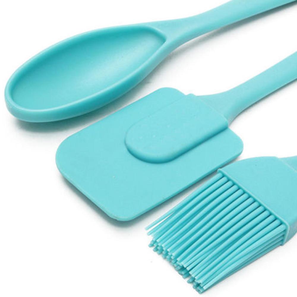 Non-Stick Silicone Spatula Spoon Brush Set Cooking Utensil Kit Cake Cookie Butter Scraper Mixing Batter Brush Scoop BBQ Tools