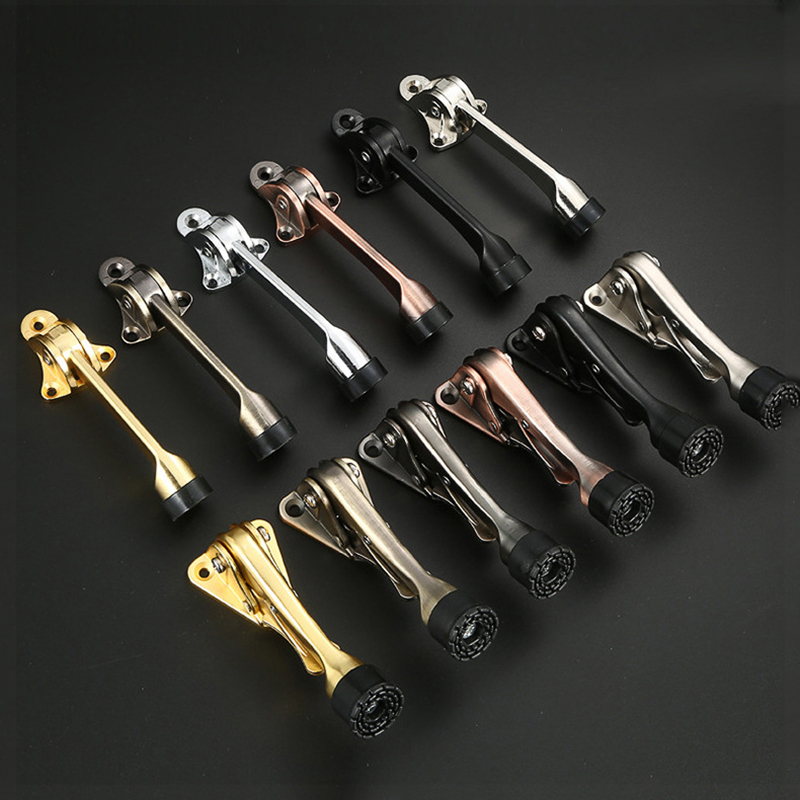 Support de butoir de porte coupe-vent à pédale, mobile, anti-poussement, robuste, en alliage de Zinc, pliable, Angle de fermeture réglable pour porte