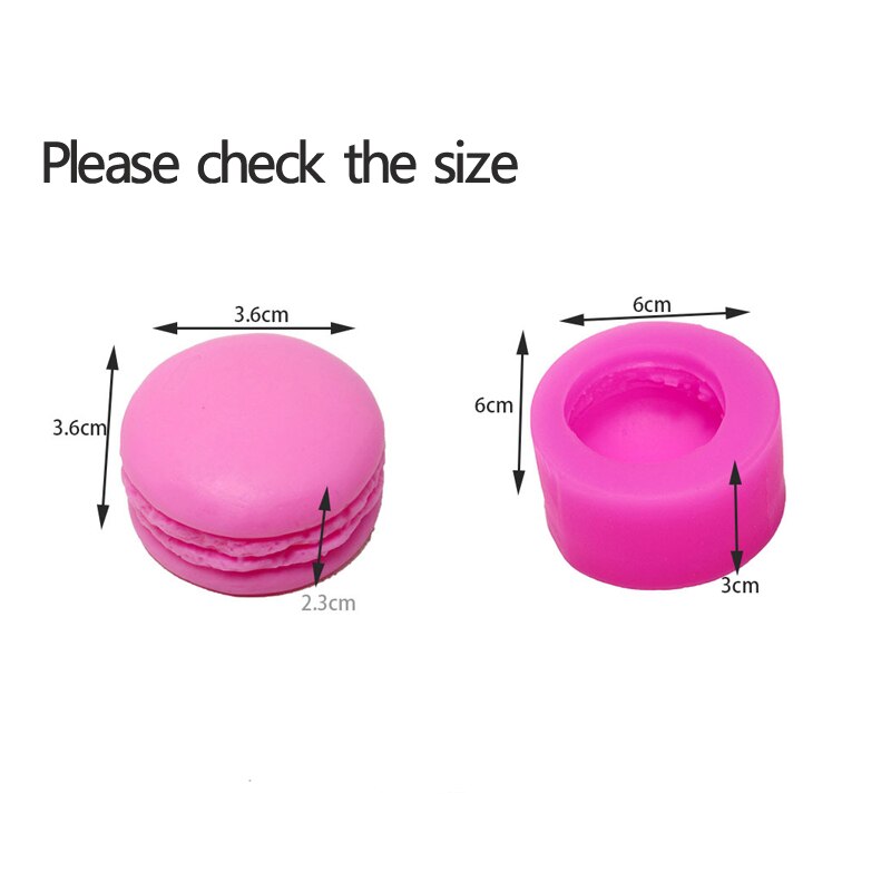 Diy Macaron Kaars Siliconen Mal Voor Kaars Zeep Maken Cupcake Cake Dessert Bakken Mallen: 3pcs Macaron
