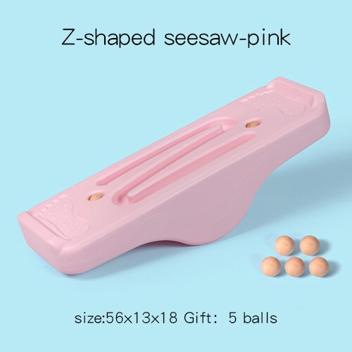 Children Balanced Seesaw Kindergarten Sense Training Equipment Parent-Child Game Outdoor Sport Toys Balance Board for Kids M069: Z-Pink