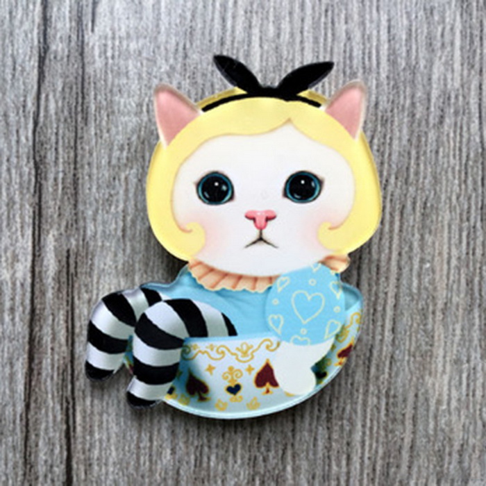 1 Pcs Super Leuke Kat Vorm Badges Voor Meisjes Kids Kleding & Tassen & Schoenen Decoratie Pin Op Rugzak 3D acryl Badges Icoon Pin Broche: Style7