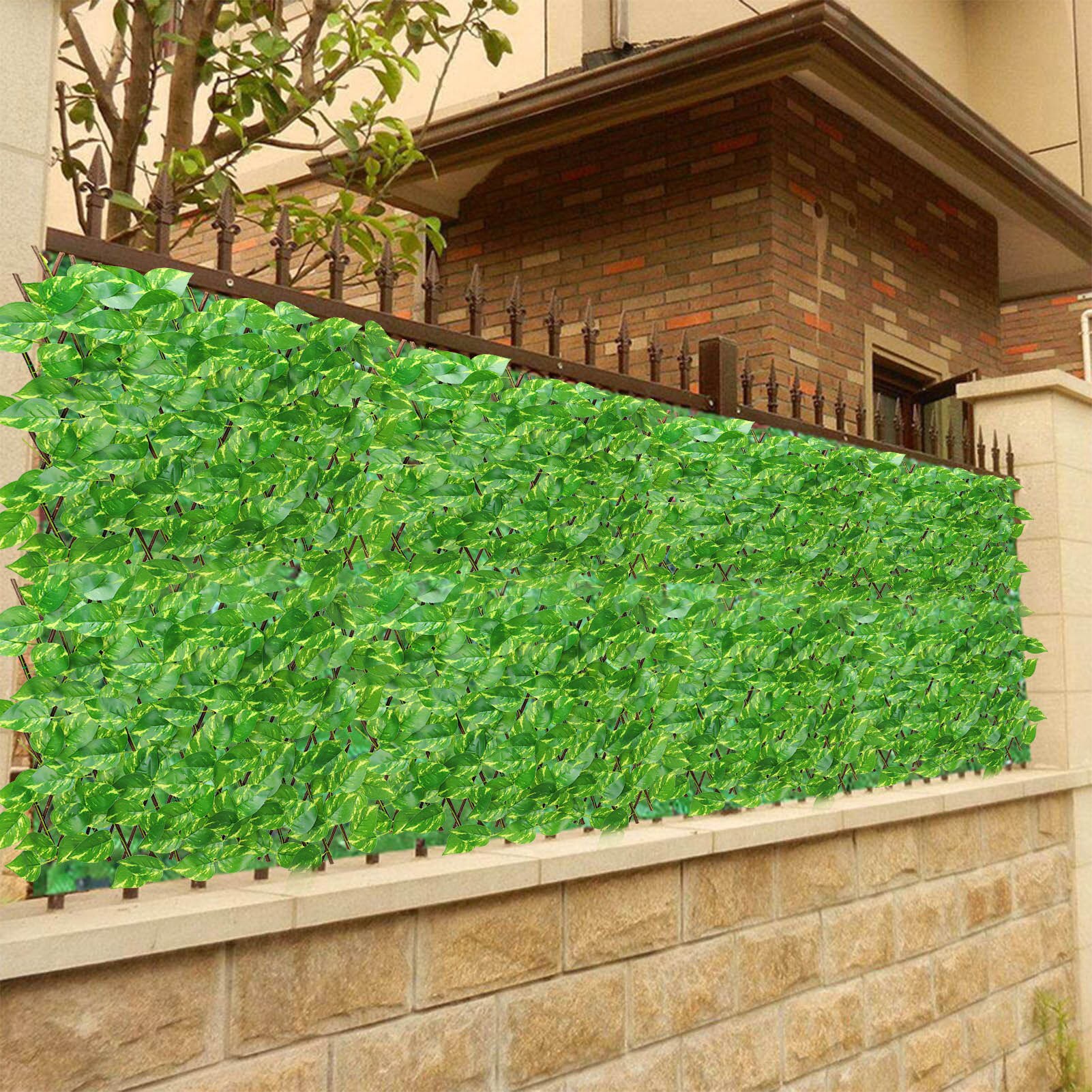 Retractable Fence Artificial Privacy Fence Wood Vines Climbing Frame Gardening Plant Home Garden Decorations