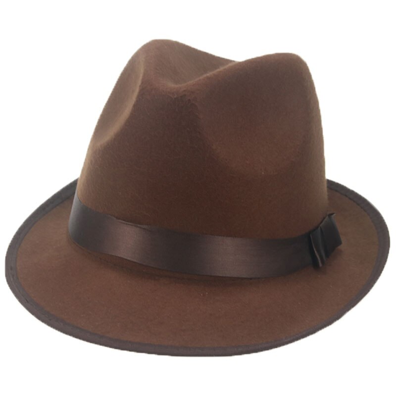 Fedoras-sombrero de ala corta con lazo para hombre y mujer, cinta de Panamá, sombrero de vaquero, vestido de vaquera, decoración de boda, sombrero fedora: khaki