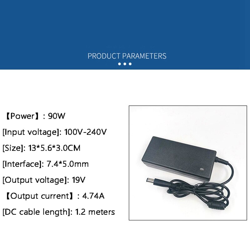Laptop Power Adapter Universal 90W AC100V-240V To DC 19V 4.74A 7.4X5.0Mm Plug For HP Laptop Charger