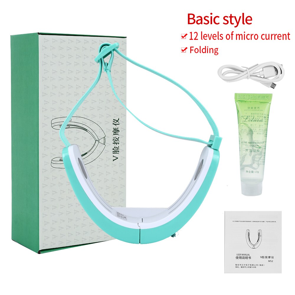 Ceinture de Lifting du visage en V + Machine de soins du cou, thérapie photonique LED, outil amincissant pour le visage, masseur vibrant, réduit le Double menton, dispositif de levage du visage: Basic style