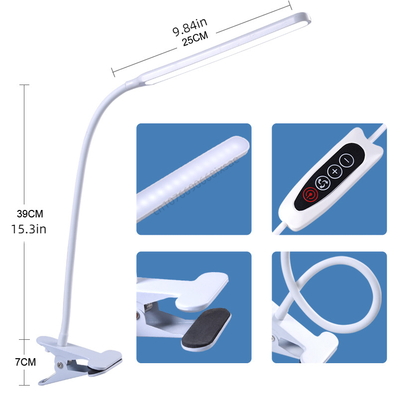 LED-Schreibtischlampe zum Aufstecken, Augenschutzlampe, aufsteckbare Lampe, Leselampe für Schüler, USB-Stecklampe