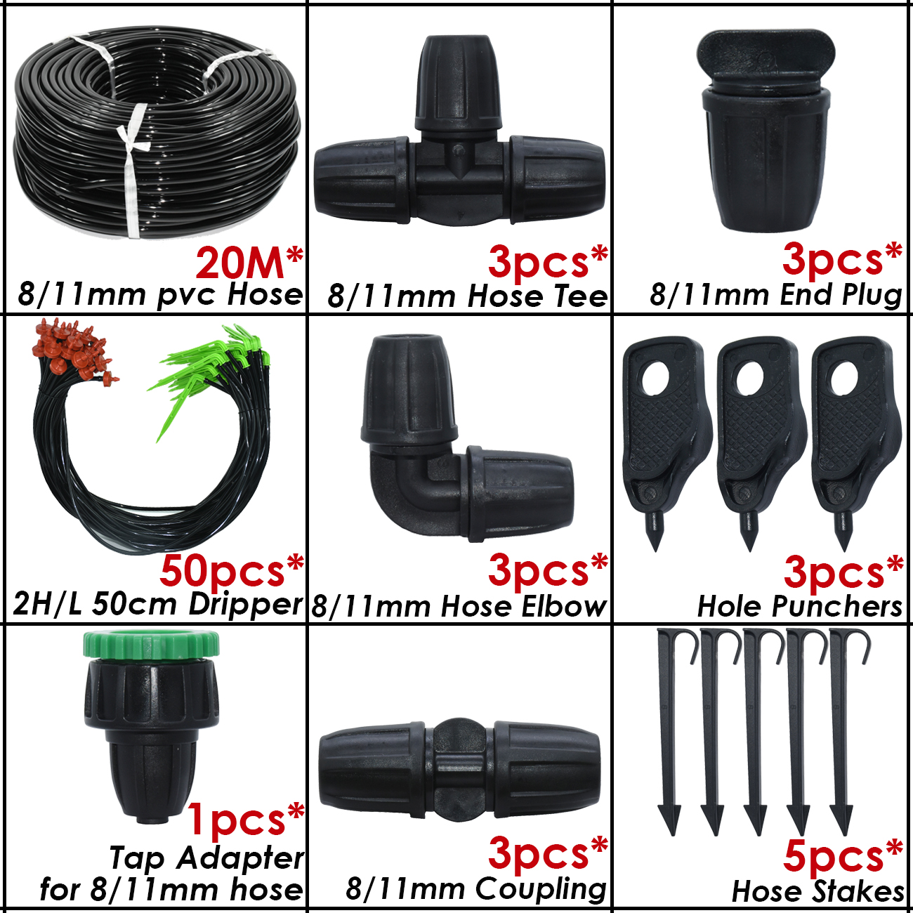 KESLA Tuin 2L/H Groene Bocht Pijl Druppelaars Druppelirrigatie Watering Systeem Kit 3/5mm Slang voor plantenpot Bonsai Gereedschap Kas