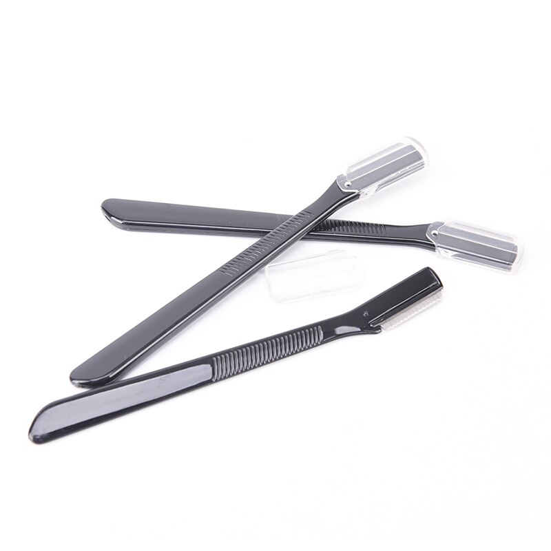 3 pièces/ensemble maquillage rasoir couteau noir Mini sourcil tondeuse sûr rasage rasoirs petite taille lame femmes soins du visage outil d'épilation