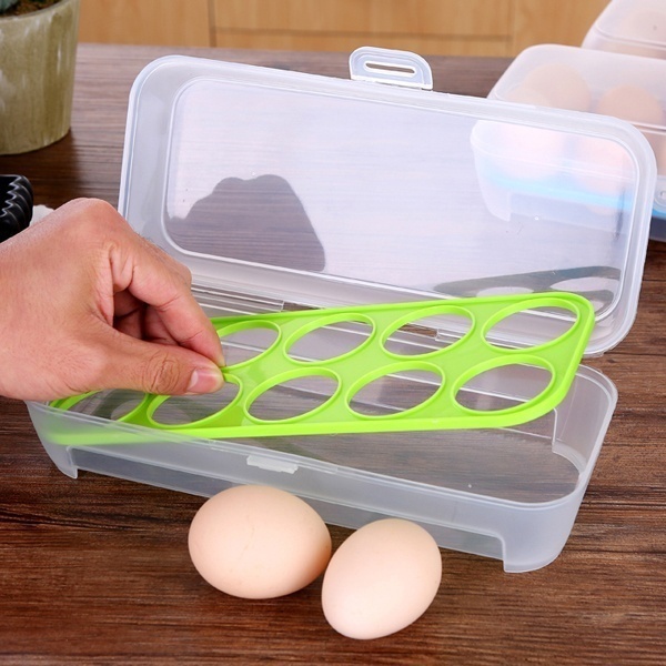 egg bruddsikker plast 15 gitter egg kjøleskap egg oppbevaringsboks etui matte oppbevaring beholder egg separator