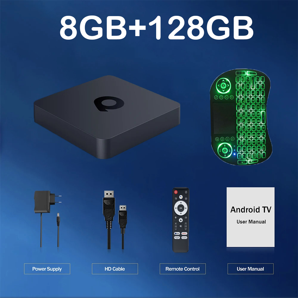 Box TV Android16 Smart Q1 8GB+256GB Allwinner H313 con Assistente Google, Video 8K, Bluetooth 6.0, Lettore Multimediale Ultra Veloce