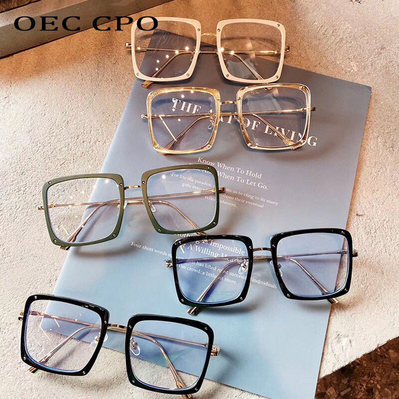 OEC-Verwaltung CPO Damen Platz Gläser Rahmen Frauen Trend Transparente Gläser Rahmen Männer Klare Gläser Brillen 0630