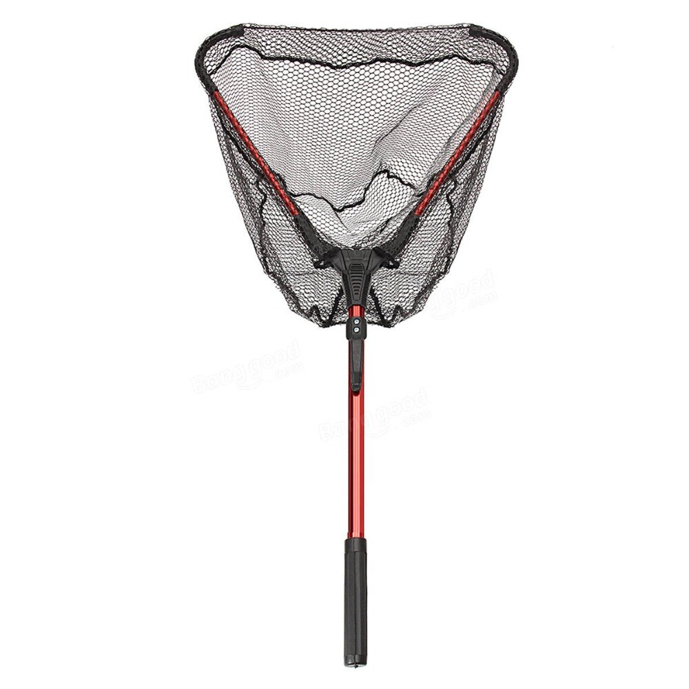 Retractable Aluminum Alloy 80cm Single Triangular Ultra-Light Folding Handle Fishing Landing Net Fishing Tools Accessories