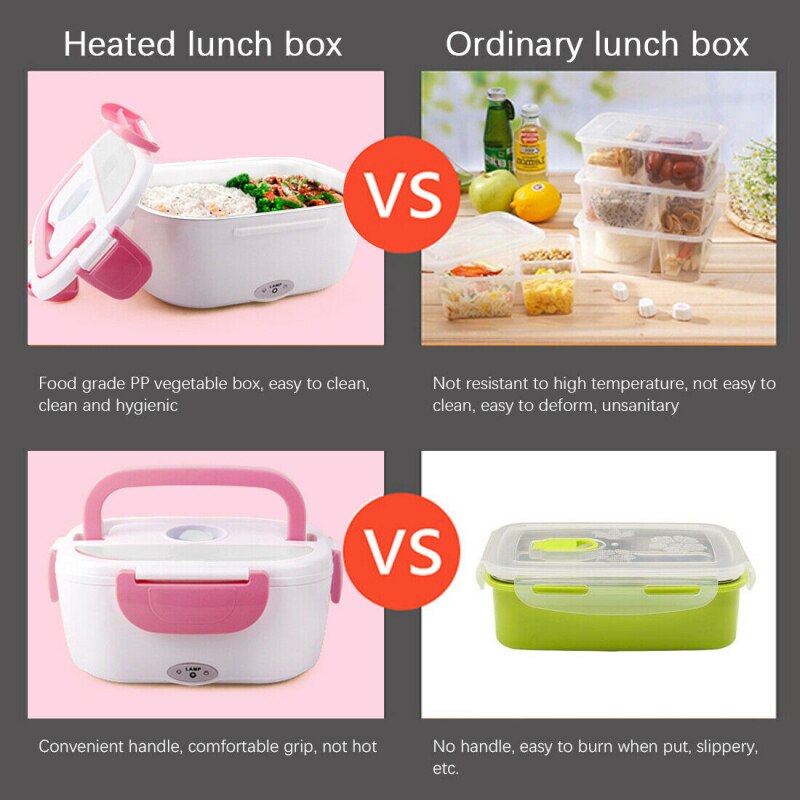 12V Portable car Electric Heating Lunch Box Bento Storage Box Home Office School Rice Container Food Warmer container