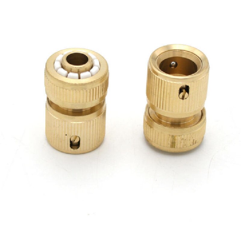 Adaptador de manguera con revestimiento de latón, conector giratorio de conexión rápida de 1/2 "acople de manguera de jardín bifurcado sistemas para riego