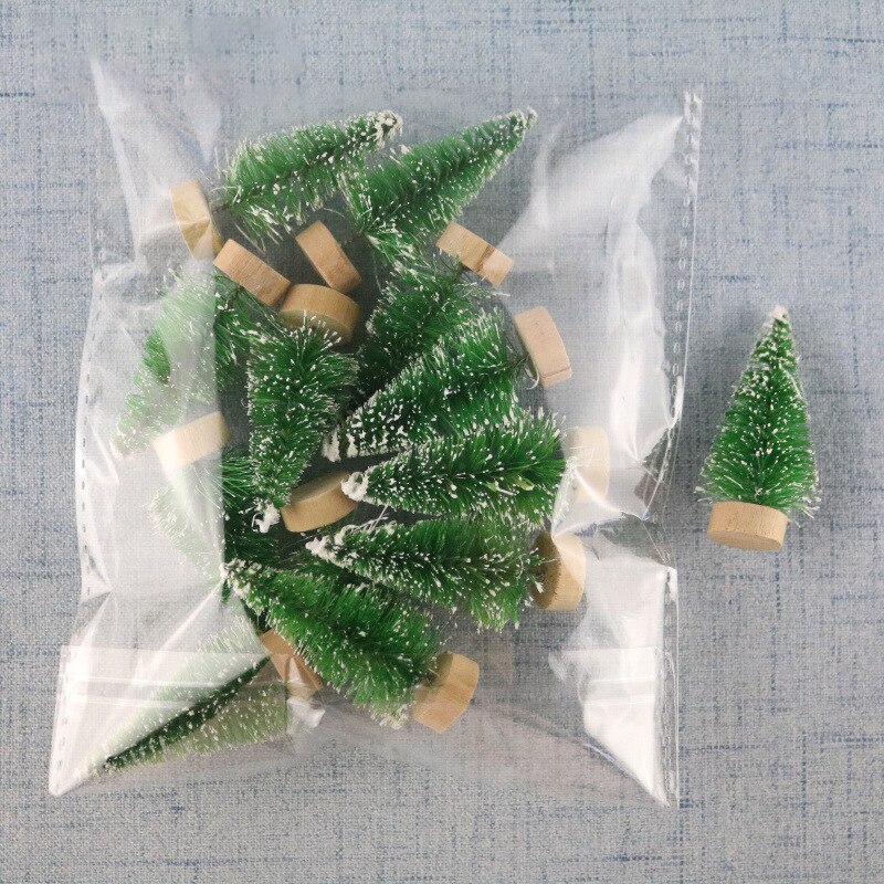 12 stk mini juletræ sisal silke cedertræ dekoration lille juletræ mini treekristmas dekorationer til hjemmet: C