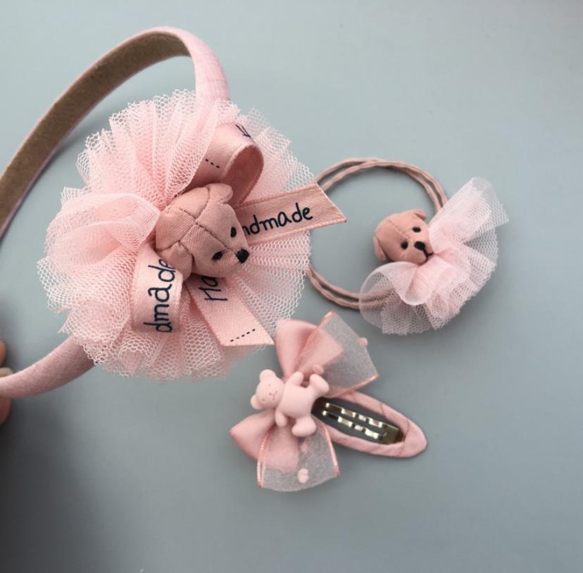 Boutique girls hair accessories set bowknot flower Princess hair clips Elastic Rubber bands barrette hairpin Headbands T31