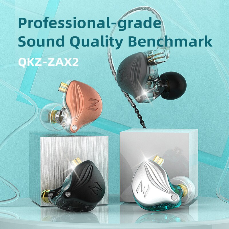 QZK ZAX2-auriculares intrauditivos de metal, cascos de música de graves pesados con micrófono, bobina móvil de alta fidelidad, controlado por cable, originales, nuevos