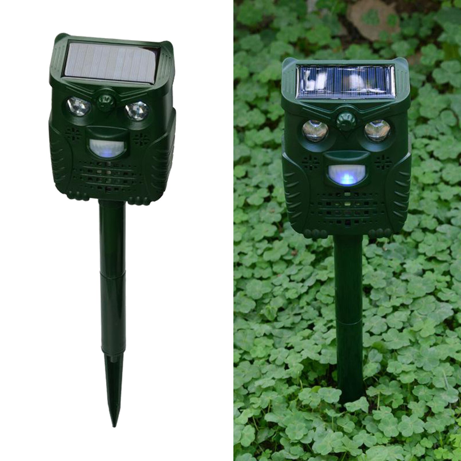 Ultrasonic Animal Repeller Garden Deer Cat Dog Scarer Control Solar Powered
