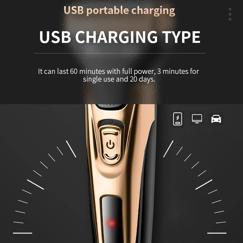 Kemei 3 em 1 kit de aliciamento barbeador elétrico para homens barba aparador de pêlos corpo nariz orelha máquina de barbear rosto navalha recarregável