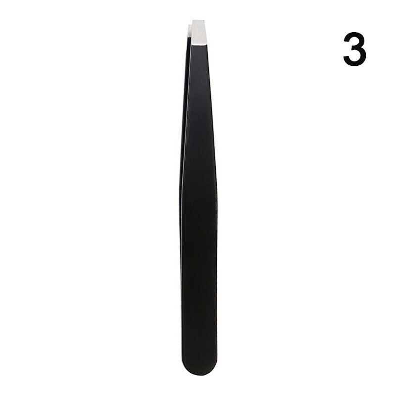 Pinzas negras para cejas, pinzas de acero inoxidable, pinzas para el pelo, recortador de cejas, herramientas de belleza, 1 Uds.: A3