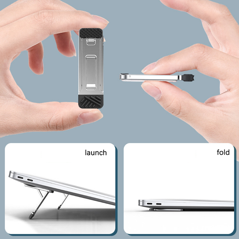 2 Stuks Riser Voeten Antislip Zink Legering Laptop Houder Voor Desktop Kickstand Opvouwbare Notebook Toetsenbord Stand