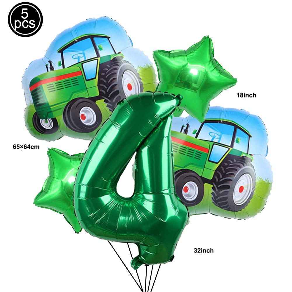 Cartoon Green Farm Tractor Disposable Tableware Plate Paper Cup Napkins Kids Boys Farm Theme Birthday Party Decor Supplies